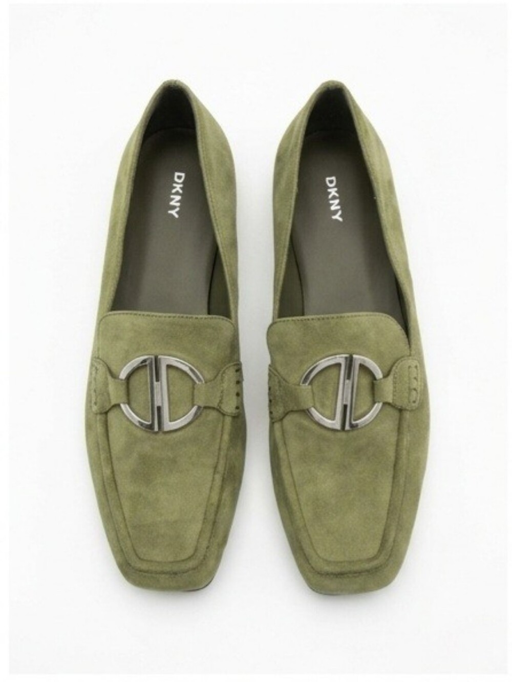 DKNY Olive Green Suede Bit Loafers Woomens Size 10 M